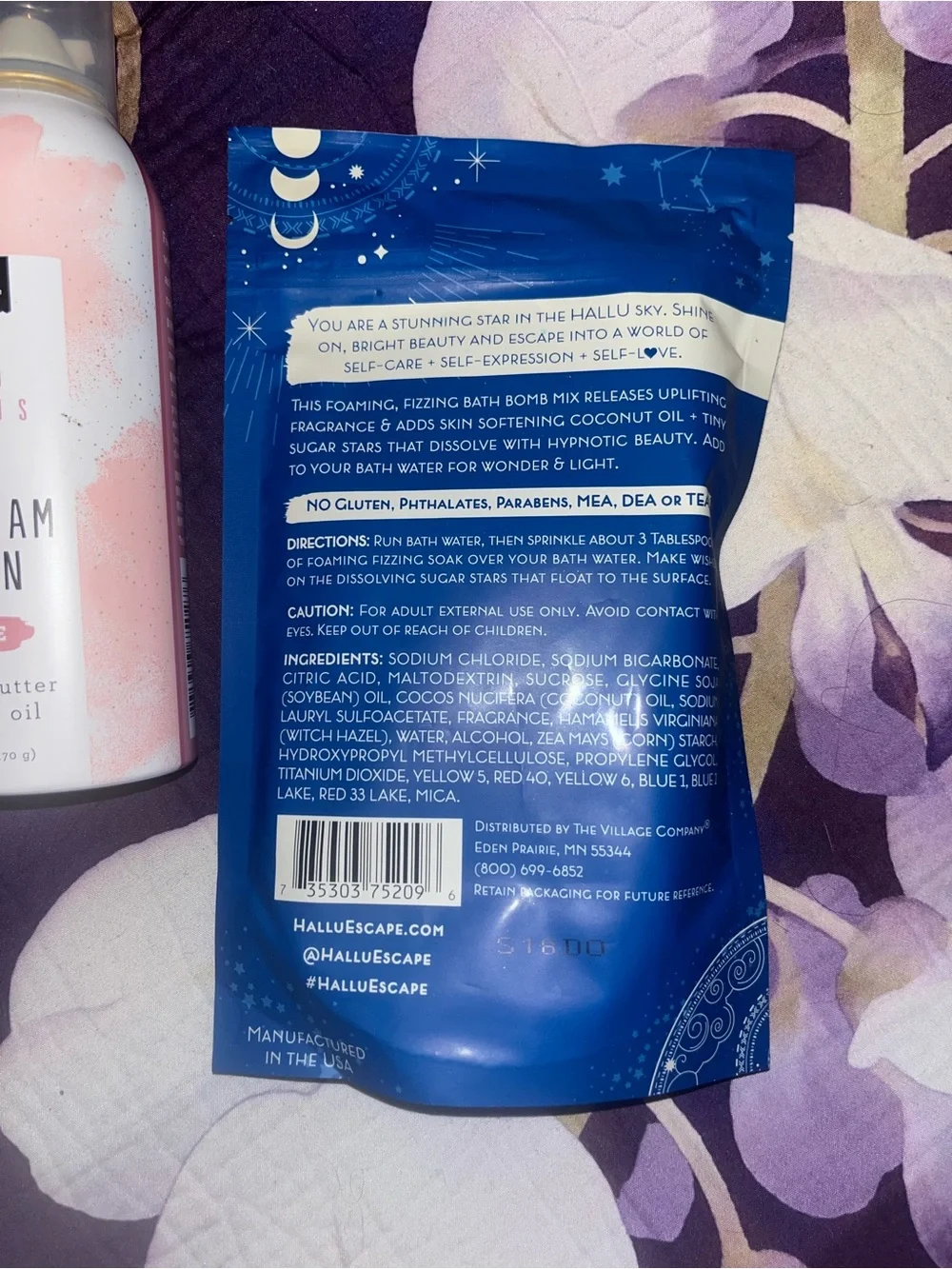 Hallu Fairy Pink Foam Lotion & Moon Float Milk Bath & Body Set of 5